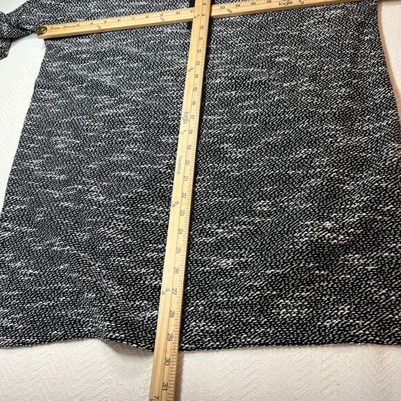 Soft Surroundings Knit Top Womens Large White Black Scoop Neck Marled Back Zip - Picture 11 of 12